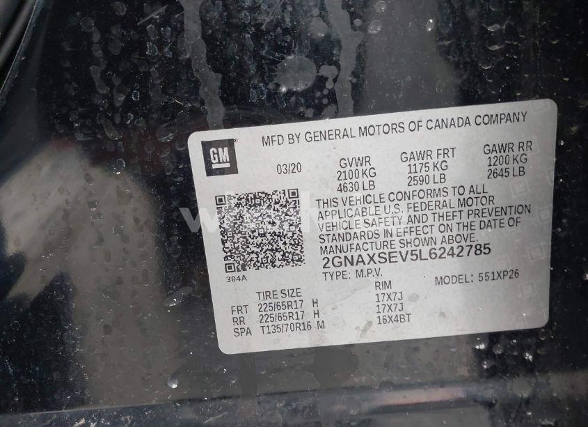 Photo 9 of 2020 Chevrolet Equinox AWD LS (VIN 2GNAXSEV5L6242785)