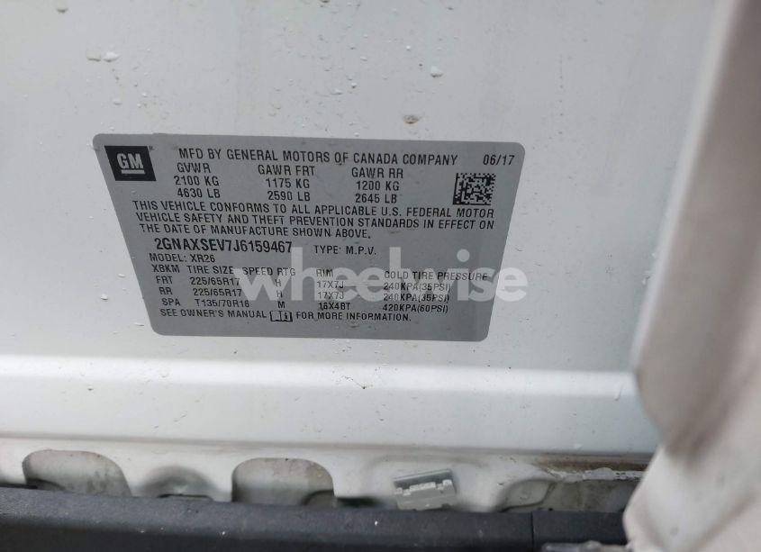 Photo 9 of 2018 Chevrolet Equinox LT (VIN 2GNAXSEV7J6159467)