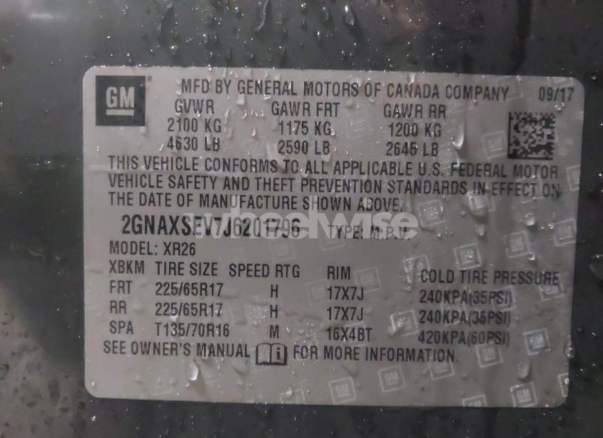 Photo 9 of 2018 Chevrolet Equinox LT (VIN 2GNAXSEV7J6201796)