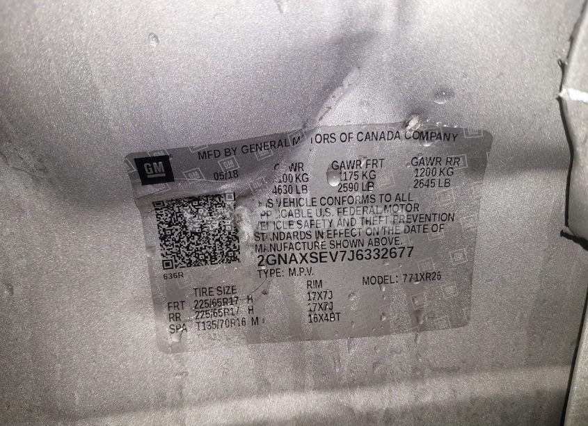 Photo 9 of 2018 Chevrolet Equinox LT (VIN 2GNAXSEV7J6332677)