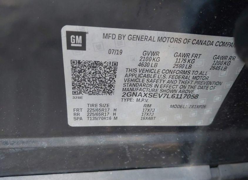 Photo 9 of 2020 Chevrolet Equinox AWD LS (VIN 2GNAXSEV7L6117058)