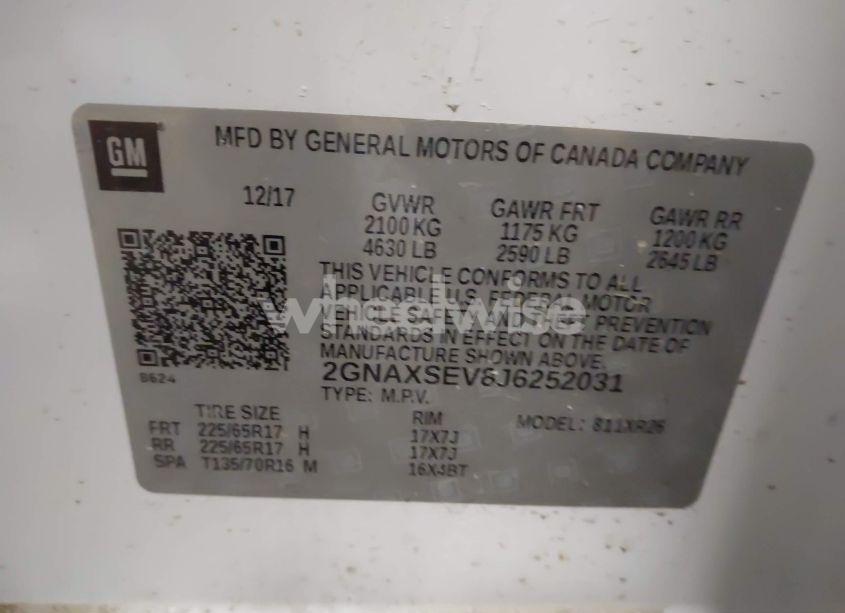 Photo 9 of 2018 Chevrolet Equinox LT (VIN 2GNAXSEV8J6252031)