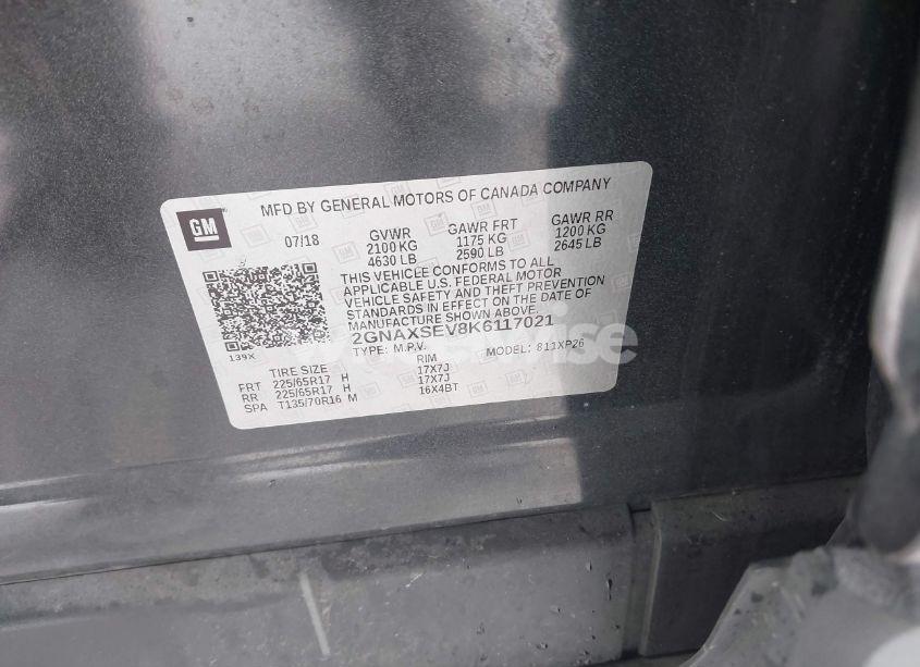 Photo 9 of 2019 Chevrolet Equinox LS (VIN 2GNAXSEV8K6117021)