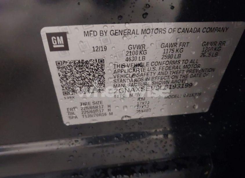 Photo 9 of 2020 Chevrolet Equinox AWD LS (VIN 2GNAXSEV9L6193199)