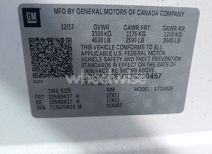 Photo 9 of 2018 Chevrolet Equinox LT (VIN 2GNAXSEVXJ6250457)