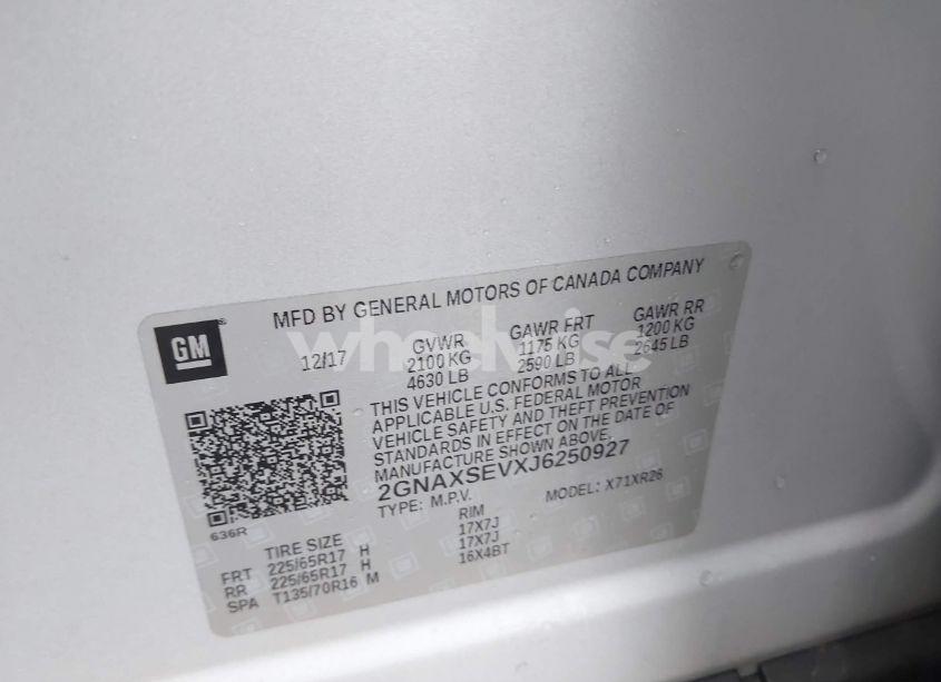 Photo 9 of 2018 Chevrolet Equinox LT (VIN 2GNAXSEVXJ6250927)