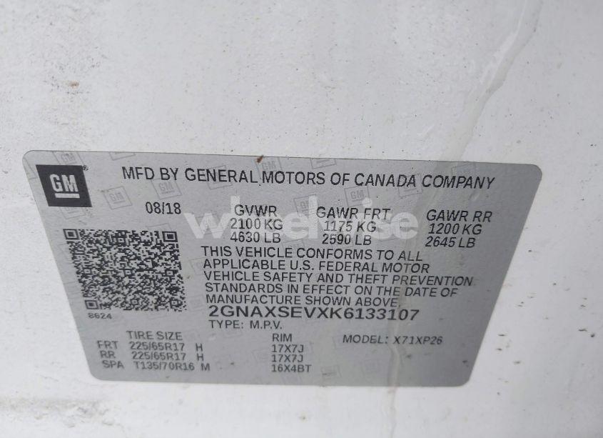 Photo 9 of 2019 Chevrolet Equinox LS (VIN 2GNAXSEVXK6133107)