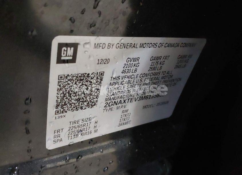 Photo 9 of 2021 Chevrolet Equinox AWD 2FL (VIN 2GNAXTEV3M6135855)