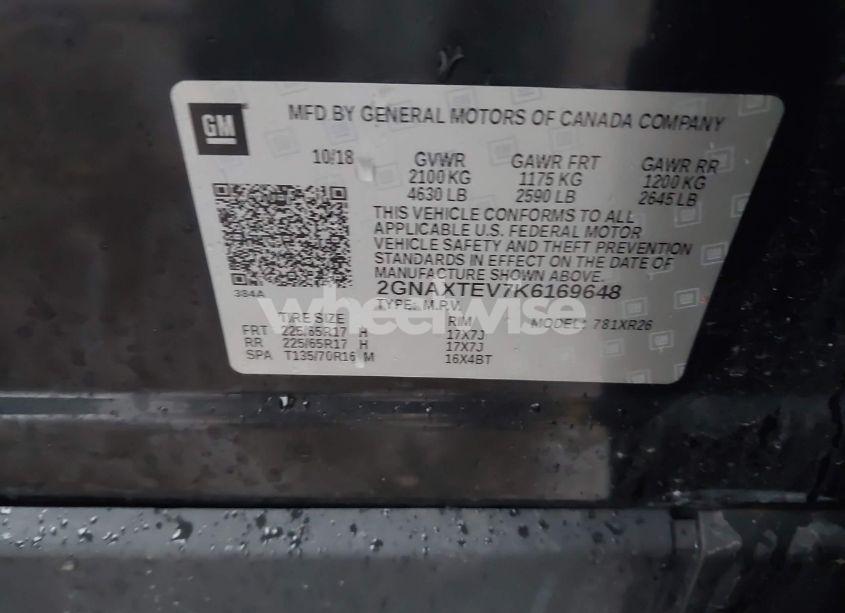 Photo 9 of 2019 Chevrolet Equinox LT (VIN 2GNAXTEV7K6169648)