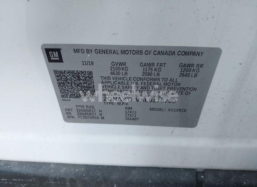 Photo 9 of 2020 Chevrolet Equinox AWD 2FL (VIN 2GNAXTEVXL6176790)