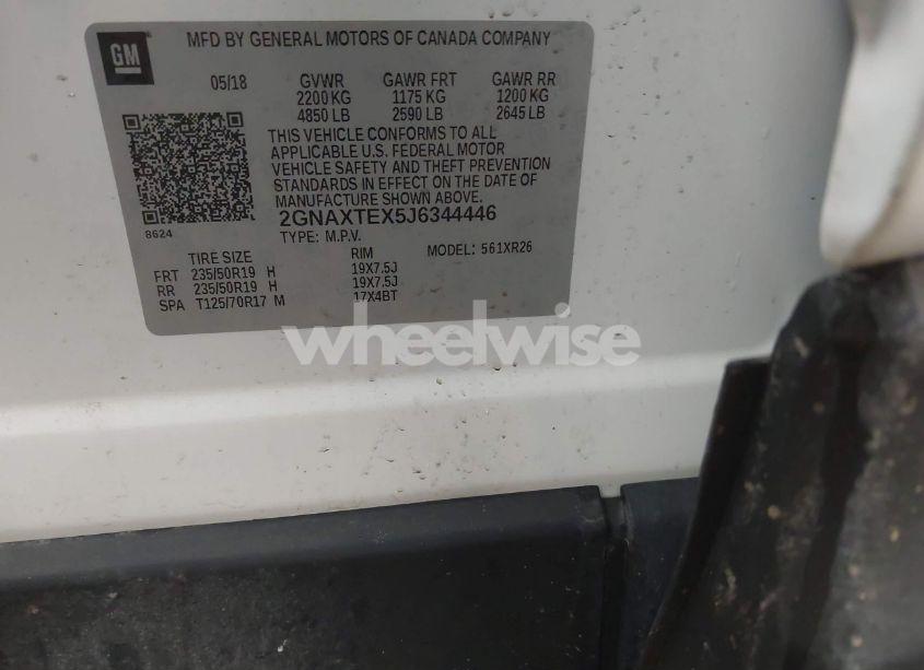 Photo 9 of 2018 Chevrolet Equinox LT (VIN 2GNAXTEX5J6344446)