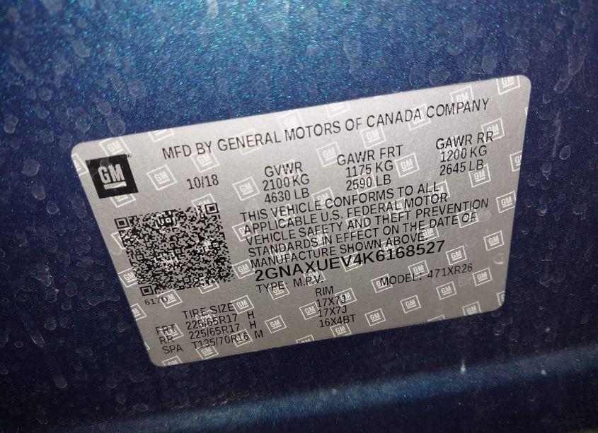 Photo 9 of 2019 Chevrolet Equinox LT (VIN 2GNAXUEV4K6168527)