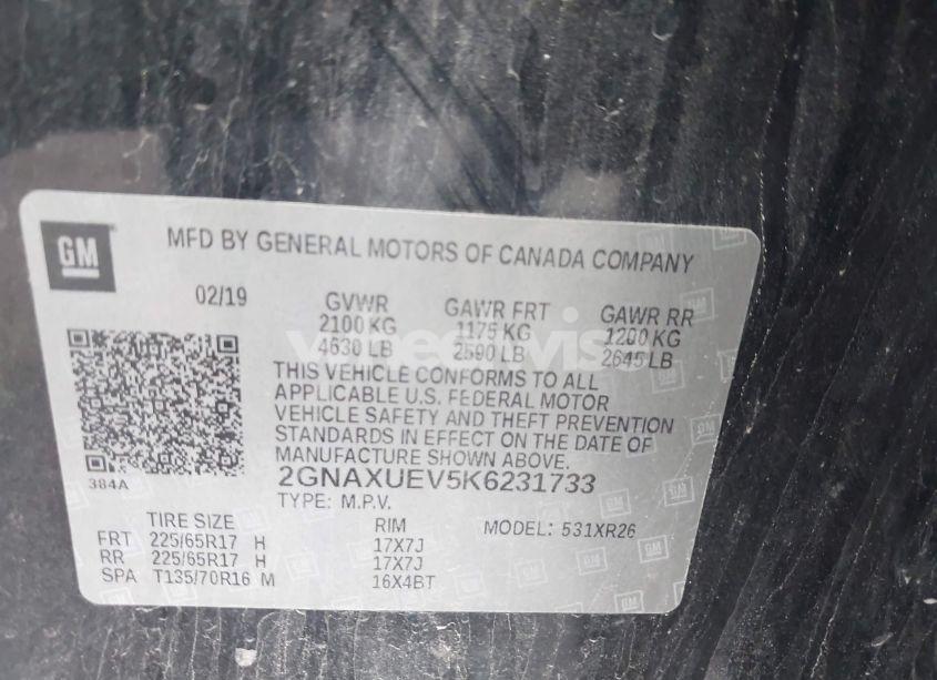Photo 9 of 2019 Chevrolet Equinox LT (VIN 2GNAXUEV5K6231733)