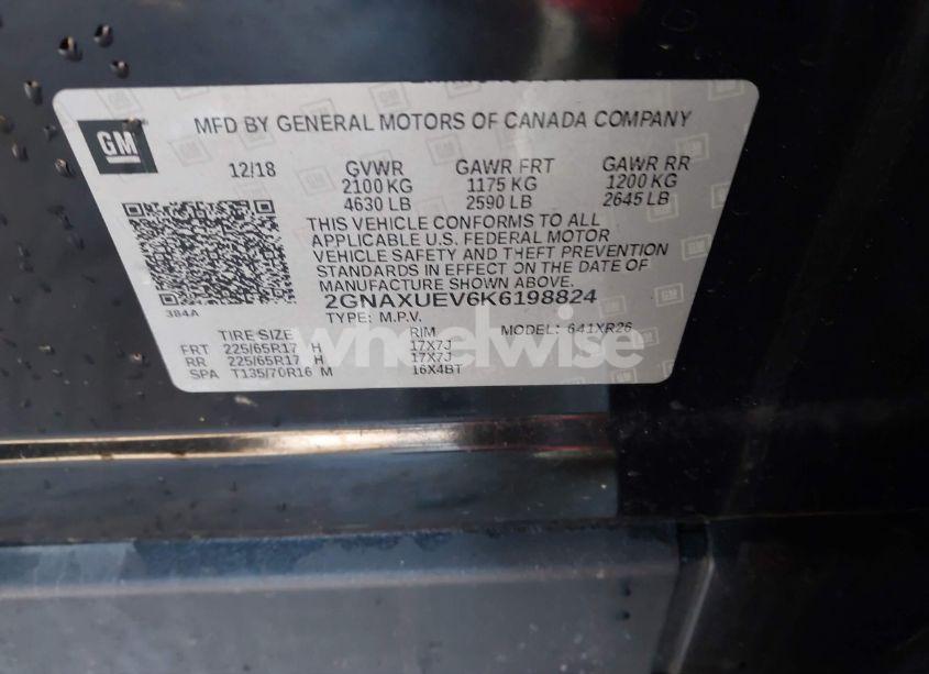 Photo 9 of 2019 Chevrolet Equinox LT (VIN 2GNAXUEV6K6198824)