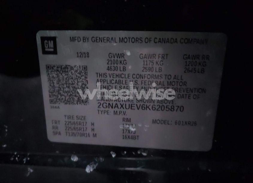 Photo 9 of 2019 Chevrolet Equinox LT (VIN 2GNAXUEV6K6205870)