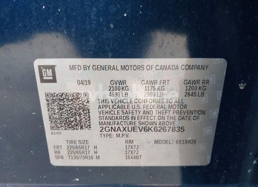 Photo 9 of 2019 Chevrolet Equinox LT (VIN 2GNAXUEV6K6267835)