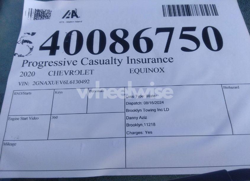 Photo 12 of 2020 Chevrolet Equinox AWD LT 1.5L TURBO (VIN 2GNAXUEV6L6130492)