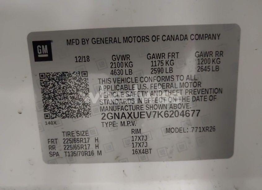 Photo 9 of 2019 Chevrolet Equinox LT (VIN 2GNAXUEV7K6204677)