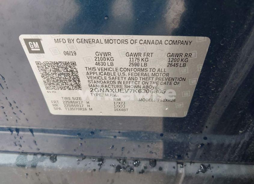 Photo 9 of 2019 Chevrolet Equinox LT (VIN 2GNAXUEV7K6306805)