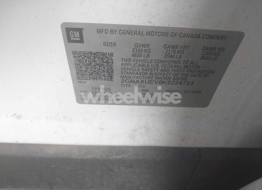 Photo 9 of 2019 Chevrolet Equinox LT (VIN 2GNAXUEV8K6224713)