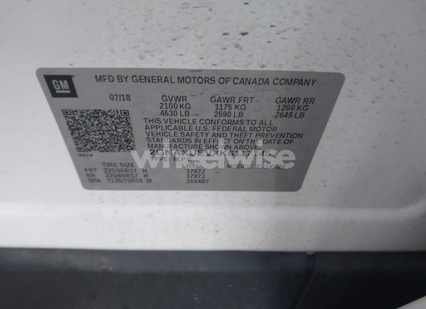 Photo 9 of 2019 Chevrolet Equinox LT (VIN 2GNAXUEVXK6117145)