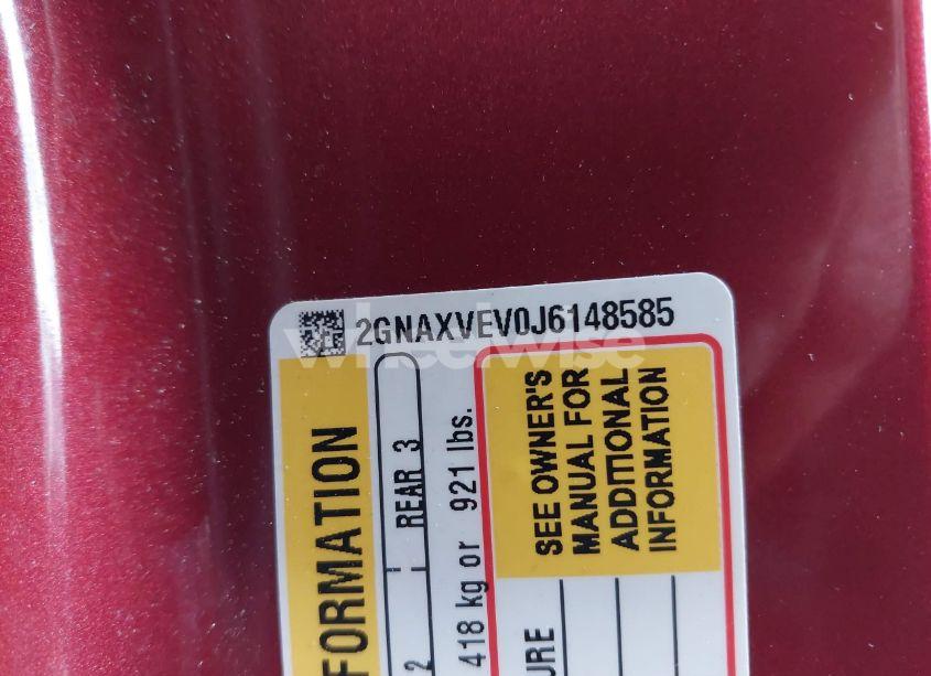 Photo 9 of 2018 Chevrolet Equinox PREMIER (VIN 2GNAXVEV0J6148585)