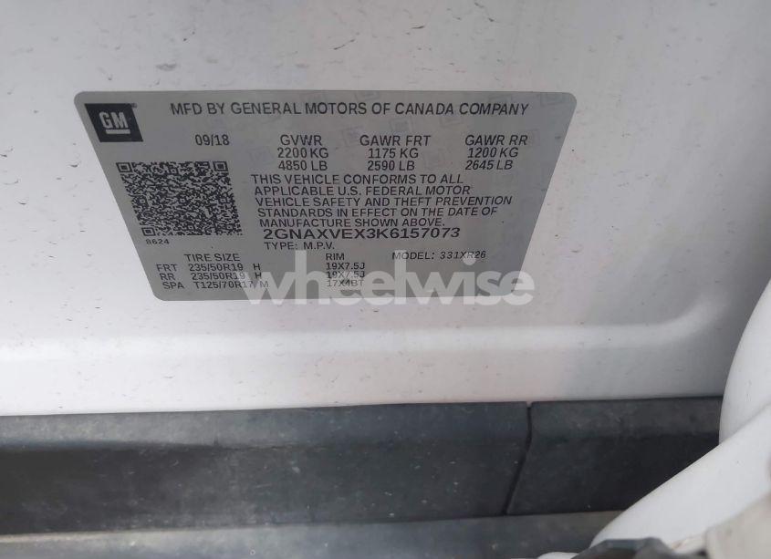 Photo 9 of 2019 Chevrolet Equinox LT (VIN 2GNAXVEX3K6157073)