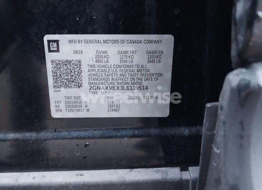 Photo 9 of 2020 Chevrolet Equinox AWD LT 2.0L TURBO (VIN 2GNAXVEX3L6139514)