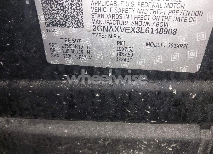 Photo 9 of 2020 Chevrolet Equinox AWD LT 2.0L TURBO (VIN 2GNAXVEX3L6148908)