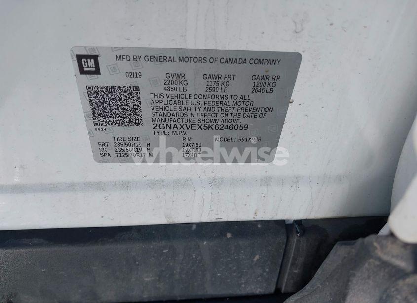 Photo 9 of 2019 Chevrolet Equinox LT (VIN 2GNAXVEX5K6246059)