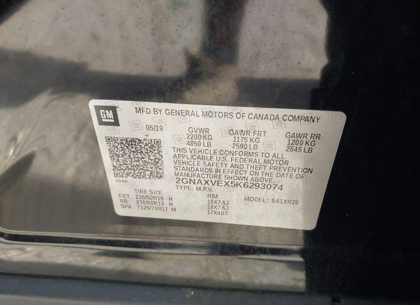 Photo 9 of 2019 Chevrolet Equinox LT (VIN 2GNAXVEX5K6293074)