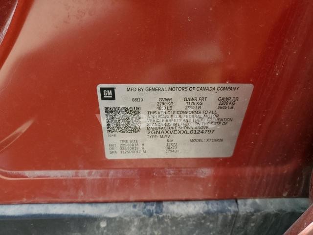 Photo 2 of 2020 CHEVROLET EQUINOX LT (VIN 2GNAXVEXXL6124797)