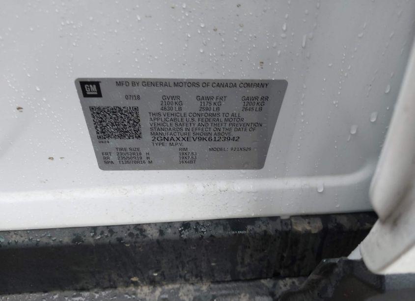 Photo 9 of 2019 Chevrolet Equinox PREMIER (VIN 2GNAXXEV9K6123942)