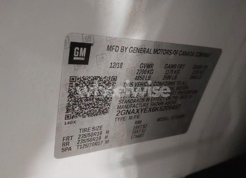 Photo 9 of 2019 Chevrolet Equinox PREMIER (VIN 2GNAXYEX6K6209457)