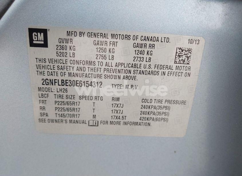 Photo 9 of 2014 Chevrolet Equinox 1LT (VIN 2GNFLBE30E6154312)