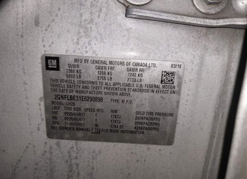 Photo 9 of 2014 Chevrolet Equinox 1LT (VIN 2GNFLBE31E6290898)