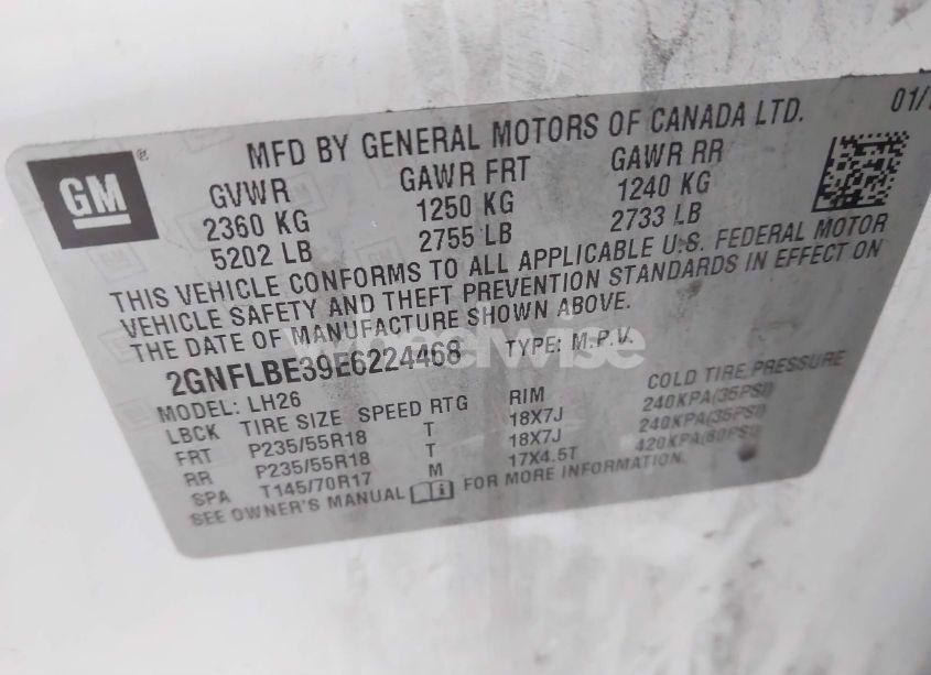 Photo 9 of 2014 Chevrolet Equinox 1LT (VIN 2GNFLBE39E6224468)