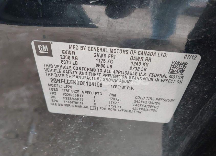 Photo 9 of 2013 Chevrolet Equinox LS (VIN 2GNFLCEK0D6104196)