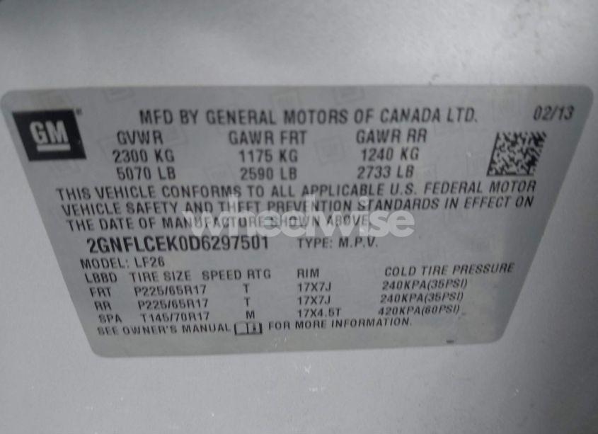 Photo 9 of 2013 Chevrolet Equinox LS (VIN 2GNFLCEK0D6297501)