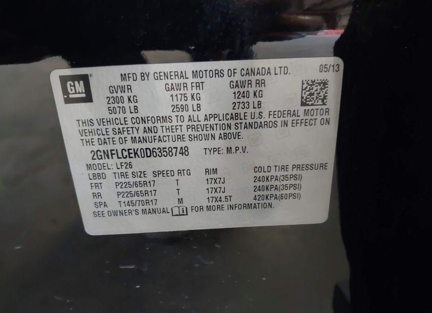 Photo 9 of 2013 Chevrolet Equinox LS (VIN 2GNFLCEK0D6358748)