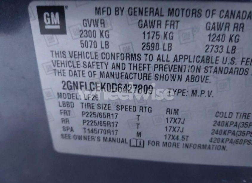 Photo 9 of 2013 Chevrolet Equinox LS (VIN 2GNFLCEK0D6427809)