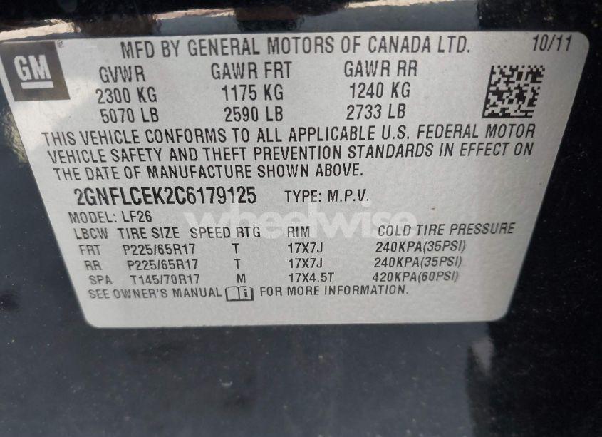 Photo 9 of 2012 Chevrolet Equinox LS (VIN 2GNFLCEK2C6179125)