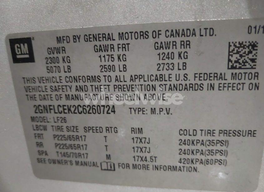 Photo 9 of 2012 Chevrolet Equinox LS (VIN 2GNFLCEK2C6260724)