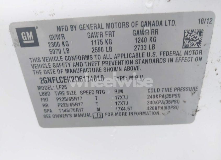 Photo 9 of 2013 Chevrolet Equinox LS (VIN 2GNFLCEK2D6174010)