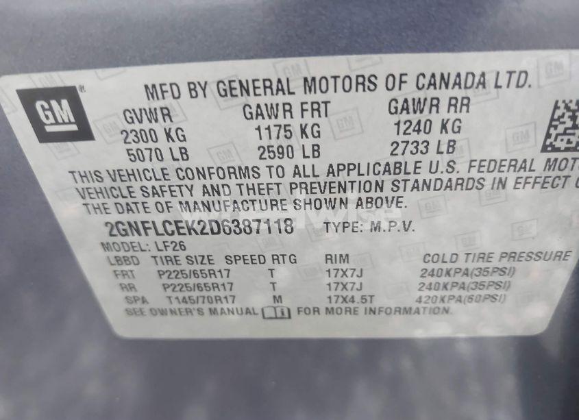 Photo 9 of 2013 Chevrolet Equinox LS (VIN 2GNFLCEK2D6387118)