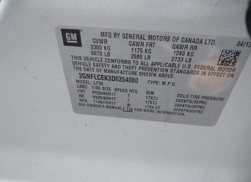 Photo 9 of 2013 Chevrolet Equinox LS (VIN 2GNFLCEK3D6354080)