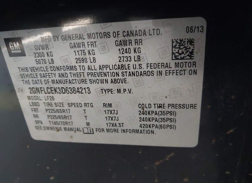 Photo 9 of 2013 Chevrolet Equinox LS (VIN 2GNFLCEK3D6384213)