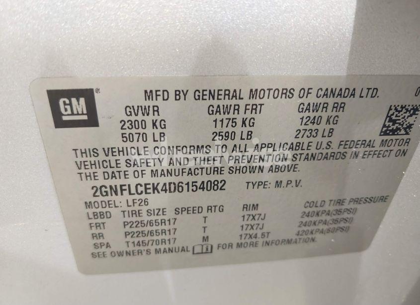 Photo 9 of 2013 Chevrolet Equinox LS (VIN 2GNFLCEK4D6154082)