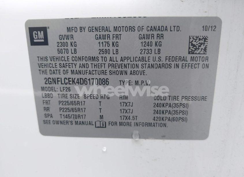 Photo 9 of 2013 Chevrolet Equinox LS (VIN 2GNFLCEK4D6170086)