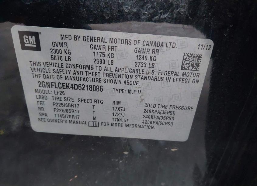 Photo 9 of 2013 Chevrolet Equinox LS (VIN 2GNFLCEK4D6218086)